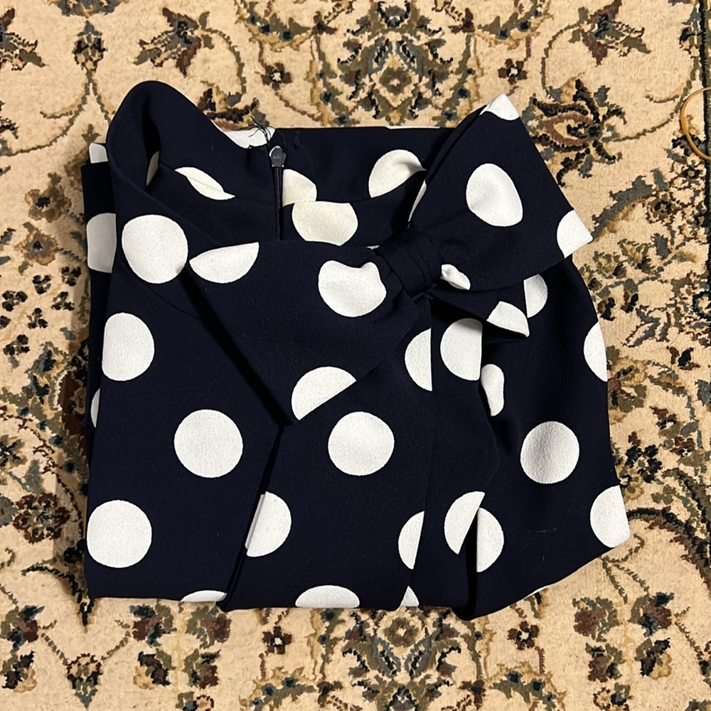 Navy Blue Women’s Polka Dots Dress